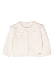 Chloé Kids Cardigan mit Latzkragen - Nude