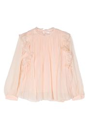 Chloé Kids Seidenbluse mit Rüschendetail - Nude