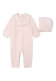 Chloé Kids Set aus gestricktem Strampler und Mütze - Rosa