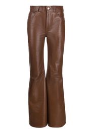 Chloé leather flared high-waisted trousers - Braun