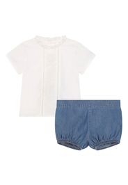 Chloé Kids Set aus Oberteil und Shorts mit Rüschendetail - Weiß