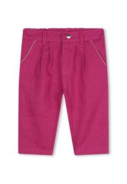 Chloé Kids Hose aus Leinen mit Logo-Stickerei - Rosa