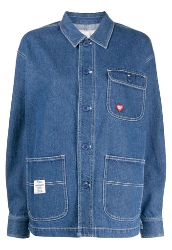 CHOCOOLATE logo-patch denim jacket - Blau