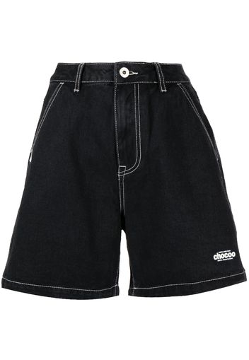 CHOCOOLATE wide-leg denim shorts - Schwarz