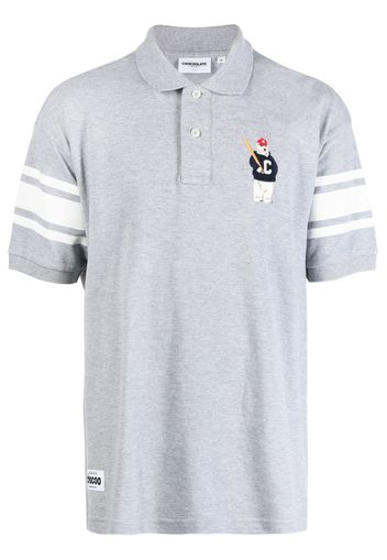 CHOCOOLATE logo-embroidered cotton polo shirt - Grau