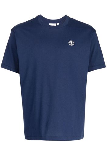 CHOCOOLATE logo-patch cotton T-shirt - Blau