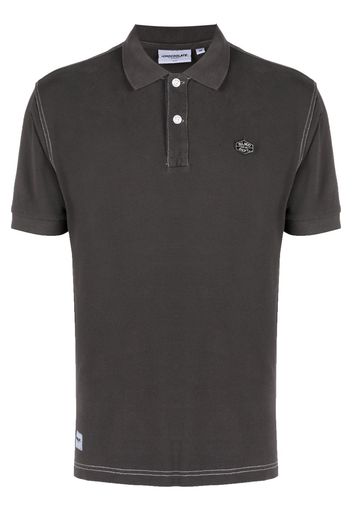 CHOCOOLATE logo-patch cotton polo shirt - Braun