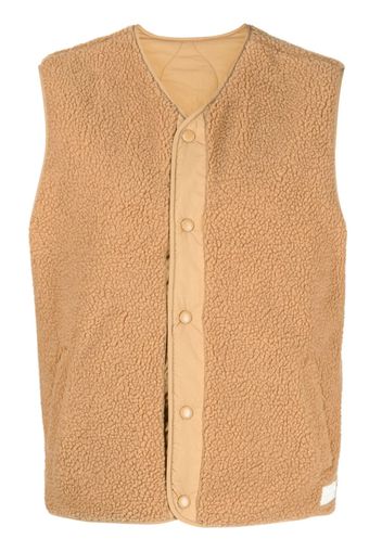 CHOCOOLATE logo-embroidered faux-shearling gilet - Braun