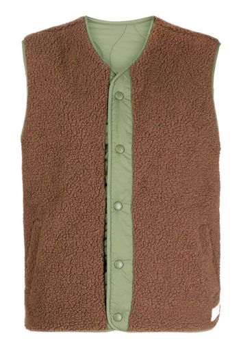 CHOCOOLATE logo-embroidered panelled gilet - Braun