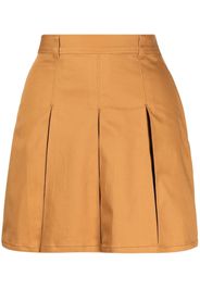 CHOCOOLATE pleated stretch-cotton mini skirt - Braun