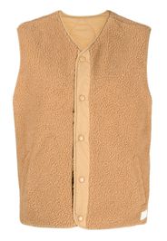 CHOCOOLATE logo-embroidered faux-shearling gilet - Braun