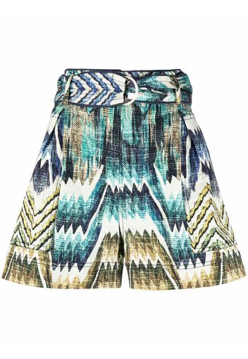 Chufy patterned belted shorts - Blau