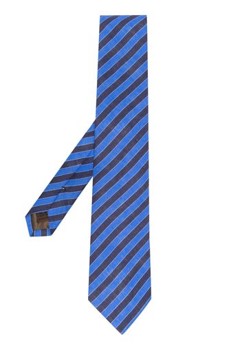Church's stripe-print linen tie - Blau