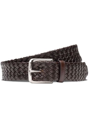 Church's interwoven polished leather belt - Braun