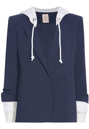 Cinq A Sept Einreihiger Blazer mit Kapuze - Blau