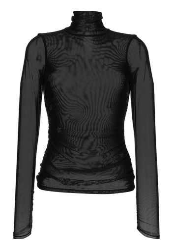 Cinq A Sept crystal-embellished tulle T-shirt - Schwarz