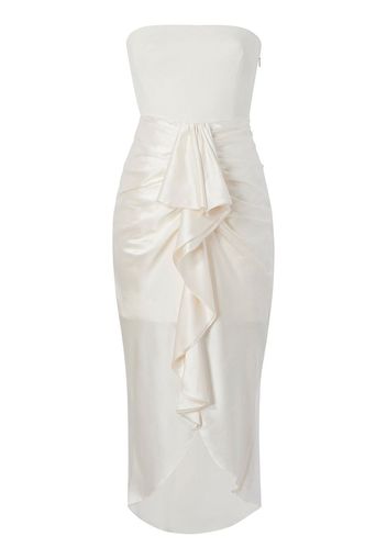 Cinq A Sept cascading ruffle detail satin-finish dress - Weiß