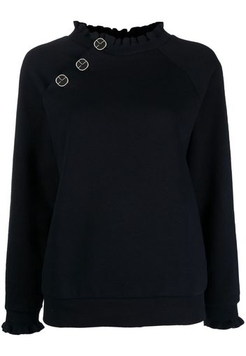 Claudie Pierlot Sweatshirt mit Rüschenkragen - Blau