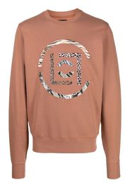 CLOT animal-print logo-patch sweatshirt - Braun