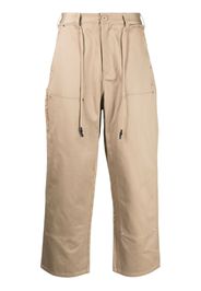 CLOT Carpenter leopard-print trim trousers - Braun