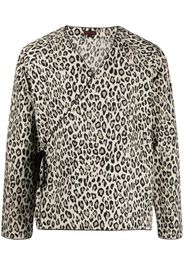 CLOT leopard-print V-neck shirt - Grün