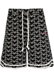 CLOT graphic-print cotton track shorts - Schwarz