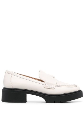 Coach Leah chunky sole leather loafers - Nude