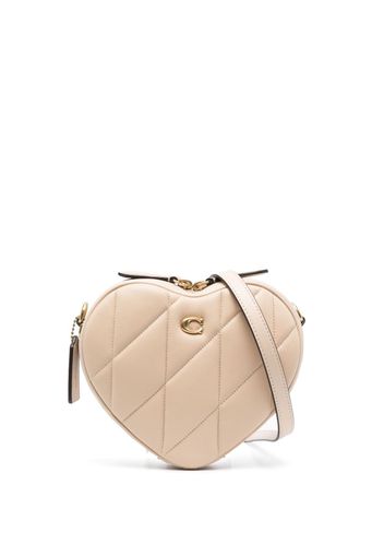 Coach small Heart leather crossbody bag - Nude