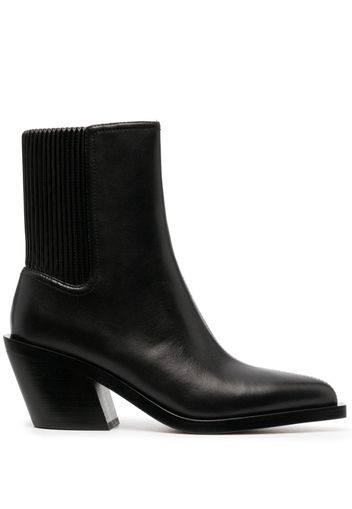 Coach 75mm pointed-toe leather ankle boots - Schwarz