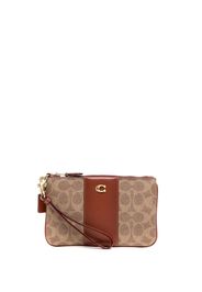 Coach monogram-pattern logo-plaque wallet - Braun