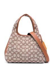 Coach Hadley monogram-jacquard leather bag - Braun