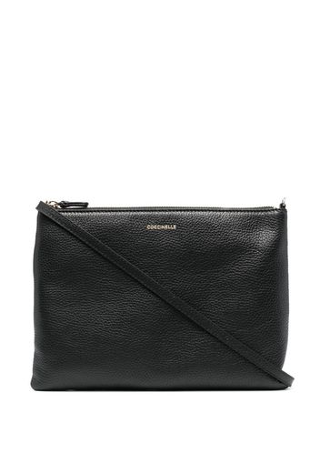 Coccinelle pebble-texture leather crossbody bag - Schwarz