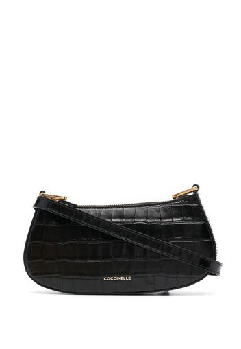 Coccinelle croc-effect shoulder bag - Schwarz