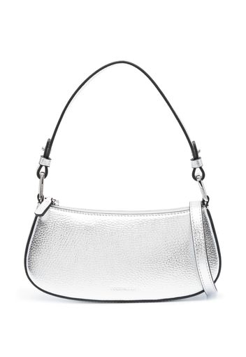 Coccinelle logo-detail zip-up shoulder bag - Silber