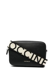 Coccinelle logo-plaque leather satchel bag - Schwarz
