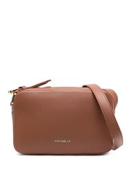 Coccinelle grained leather crossbody bag - Braun