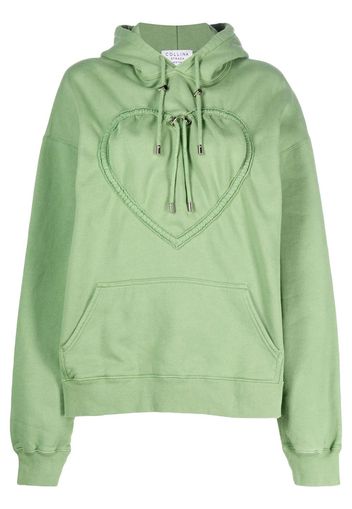 Collina Strada drawstring heart-detail hoodie - Grün