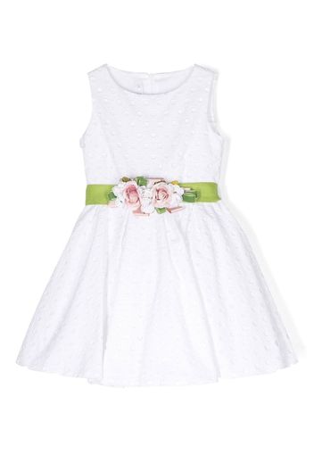 Colorichiari floral-applique detail dress - Weiß