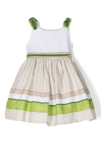 Colorichiari striped bow-detailing dress - Weiß