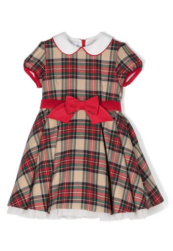 Colorichiari bow-detail plaid-check pattern dress - Grün