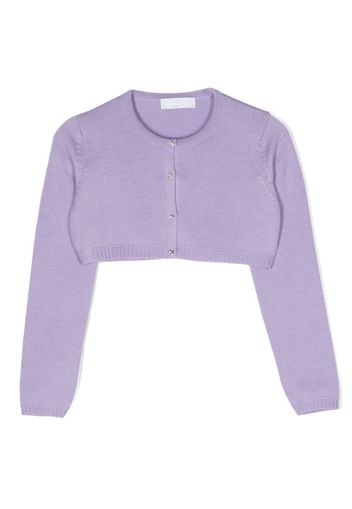 Colorichiari fine-knit cropped cardigan - Violett