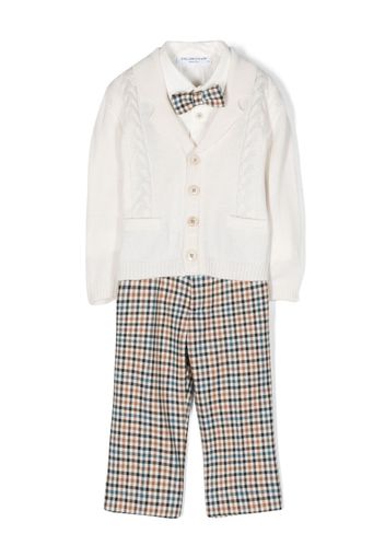 Colorichiari check-pattern wool dungarees - Nude