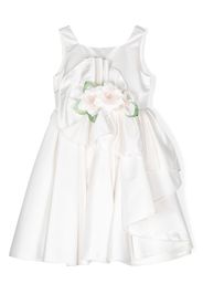 Colorichiari floral-applique detail dress - Weiß