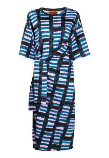 colville abstract-print twisted midi dress - Schwarz