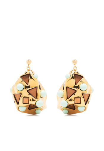 colville Odyssey cabochon-gemstone gold-plated earrings