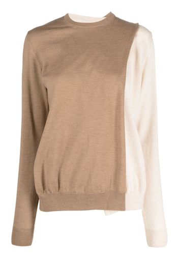 colville contrasting panel-detail fine-knit sweater - Nude