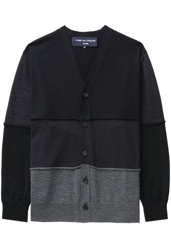 Comme Des Garçons Homme Cardigan in Colour-Block-Optik - Schwarz