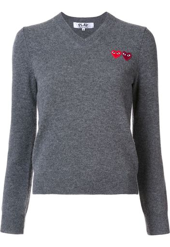 Comme Des Garçons Play Pullover mit Logo-Patches - Grau