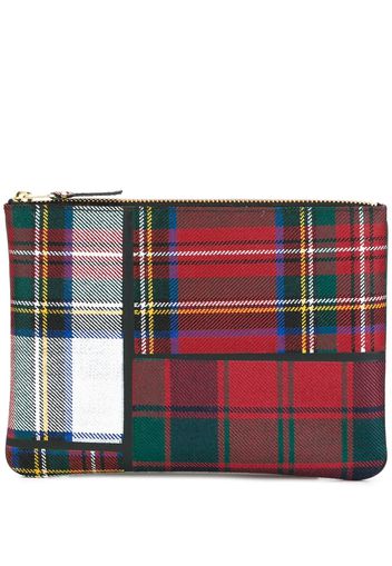 Comme Des Garçons Wallet Clutch mit Schottenkaromuster - Rot