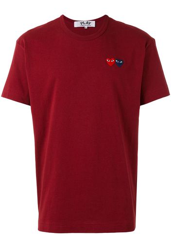 Comme Des Garçons Play T-Shirt mit Herz-Stickerei - Rot